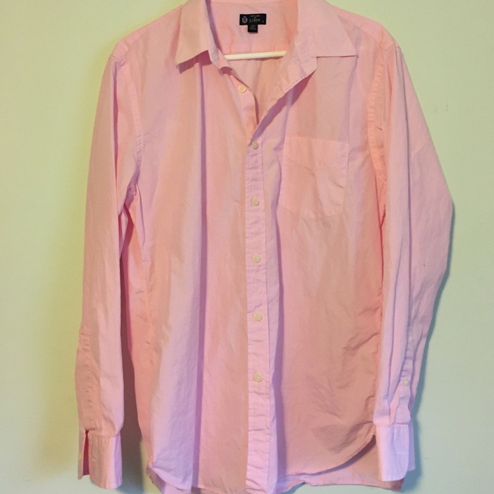 J. Crew Pink pinstripe men’s dress shirt SHARP!